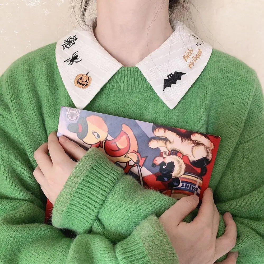 Halloween Inspired Collared Blouse Length 59cm for Year - Round Wear - Cosparty