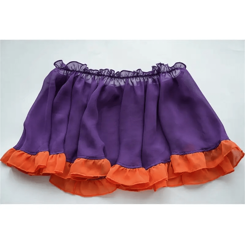 Halloween Inspired Ruffled Maid Lingerie Set in Orange and Purple - Cosparty