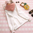 Hand Embroidered Japanese Kitten Hoodie for Kawaii Fashion Lovers - Cosparty