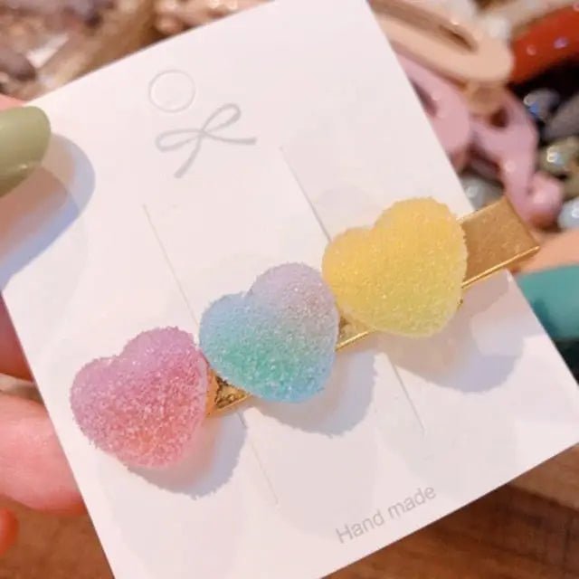 Handcrafted 3D Heart Shaped Sugar Candy Hair Clips - Cosparty