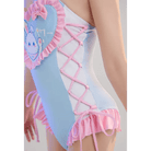 Happy Bunny High Quality Ruffled Adult Onesie Romper and Swimsuit - Cosparty
