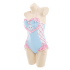 Happy Bunny High Quality Ruffled Adult Onesie Romper and Swimsuit - Cosparty