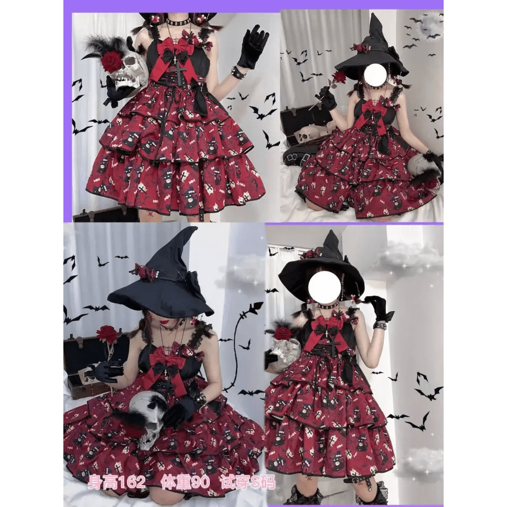 Haunted House Themed Lolita Dress in Pastel Goth Style Length 80cm - Cosparty