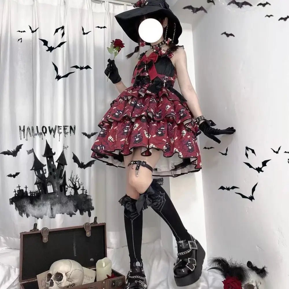 Haunted House Themed Lolita Dress in Pastel Goth Style Length 80cm - Cosparty