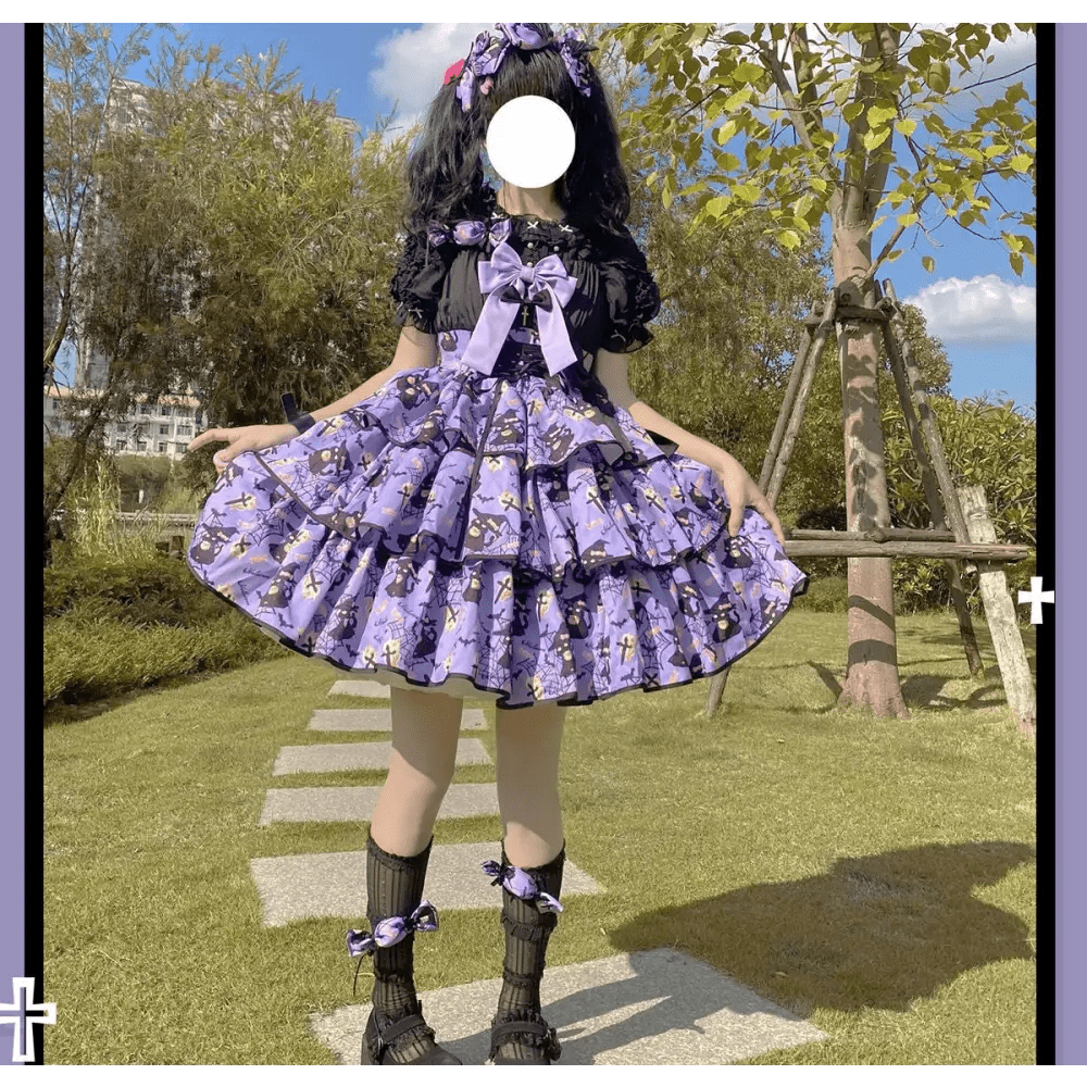 Haunted House Themed Lolita Dress in Pastel Goth Style Length 80cm - Cosparty