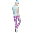 High Life Leggings with Colorful Pink, Purple, and Blue Marijuana Leaves - Cosparty