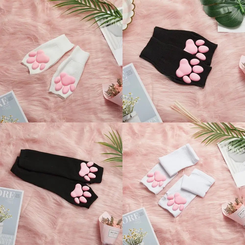 High Quality Thigh High Neko Cat Paw Gloves - Cosparty