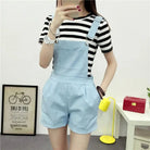 High Waisted Ribbon Jumper with Shoulder Strap and Bow Detail - Cosparty