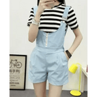 High Waisted Ribbon Jumper with Shoulder Strap and Bow Detail - Cosparty