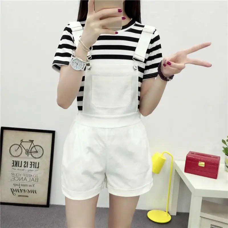 High Waisted Ribbon Jumper with Shoulder Strap and Bow Detail - Cosparty