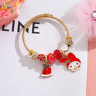 Holiday Character Bangle Beaded Bracelets Featuring Kawaii Designs - Cosparty