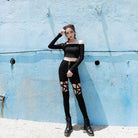 Hollow Cut - Out Pentagram Star Pants for Witchy Looks - Cosparty