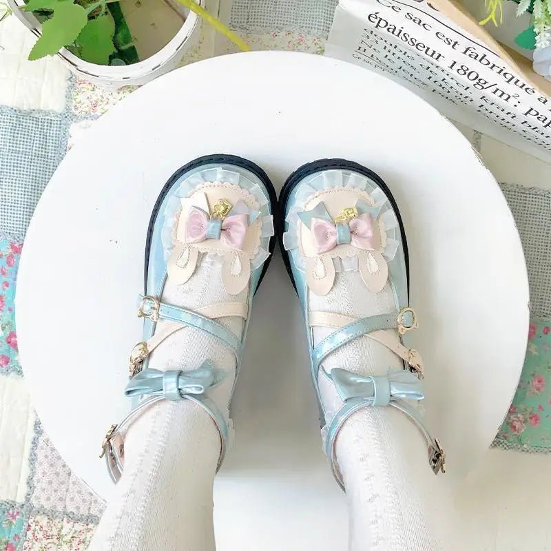 Holographic Bunny Ear Lolita Shoes for Kawaii Style - Cosparty
