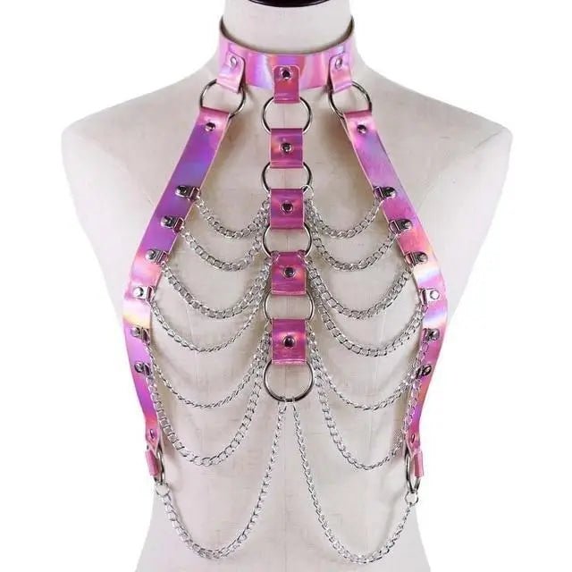 Holographic Chain Harness for Kawaii Vixens In Stock - Cosparty