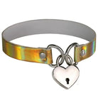 Holographic Lock and Key Choker Collar with Metal Locket - Cosparty