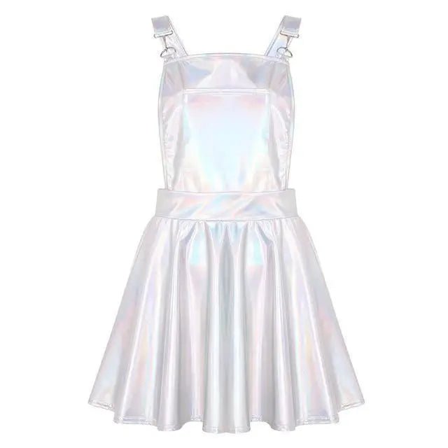 Holographic Suspender Overall Jumper Dress in New Condition - Cosparty