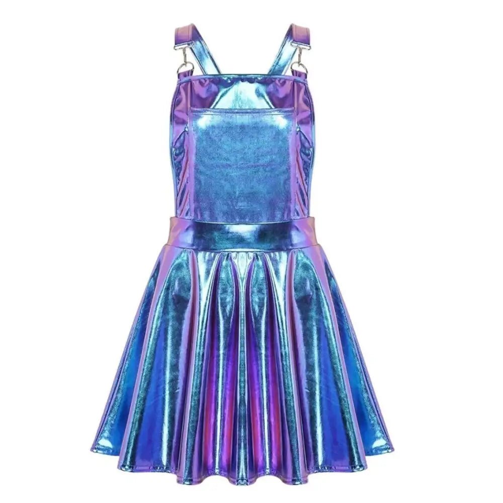 Holographic Suspender Overall Jumper Dress in New Condition - Cosparty