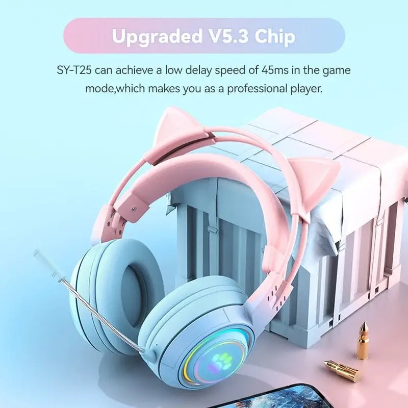 Interchangeable Deer Antler Neko Headset for Gamers and Streamers - Cosparty