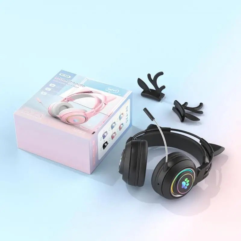 Interchangeable Deer Antler Neko Headset for Gamers and Streamers - Cosparty