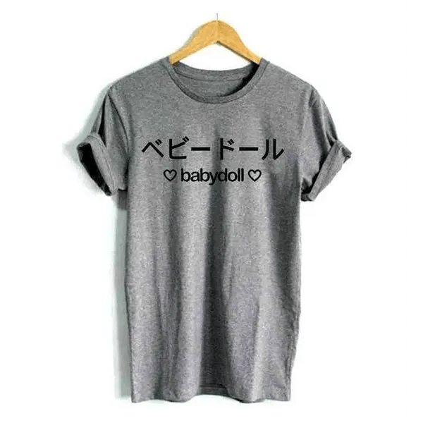 Japan Inspired Babydoll Tee with Adorable Heart Design - Cosparty