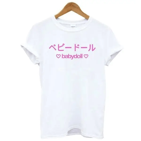Japan Inspired Babydoll Tee with Adorable Heart Design - Cosparty