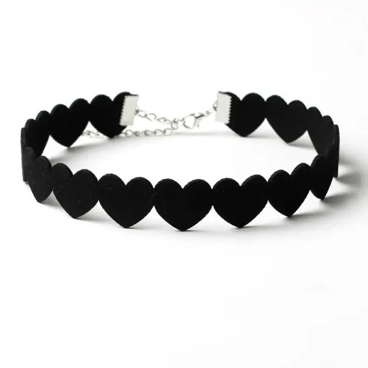 Jet Black Heart Choker Necklace for Chic Goth Fashion - Cosparty