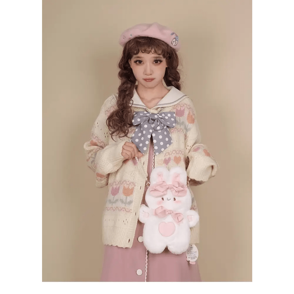 Jumbo Fuzzy Bunny Lolita Bag for Kawaii Fashionistas - Cosparty