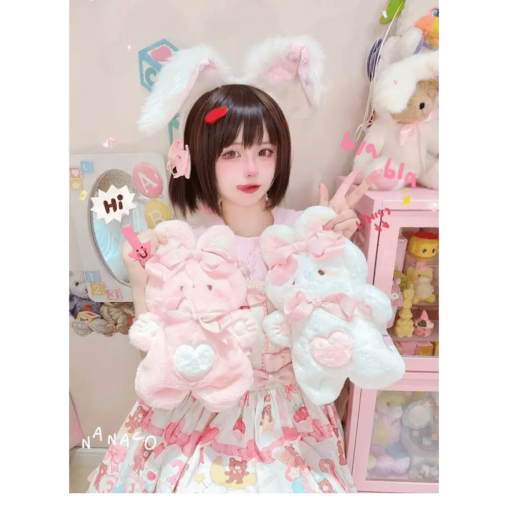 Jumbo Fuzzy Bunny Lolita Bag for Kawaii Fashionistas - Cosparty
