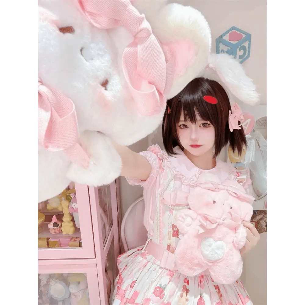 Jumbo Fuzzy Bunny Lolita Bag for Kawaii Fashionistas - Cosparty