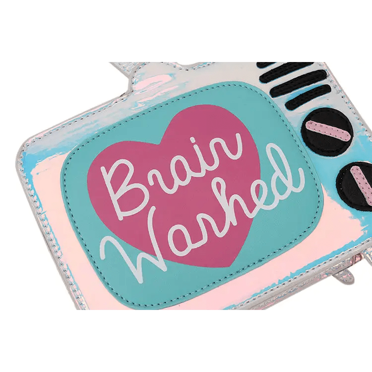 K - Pop Inspired Holographic Vintage Television Shaped Handbag - Cosparty