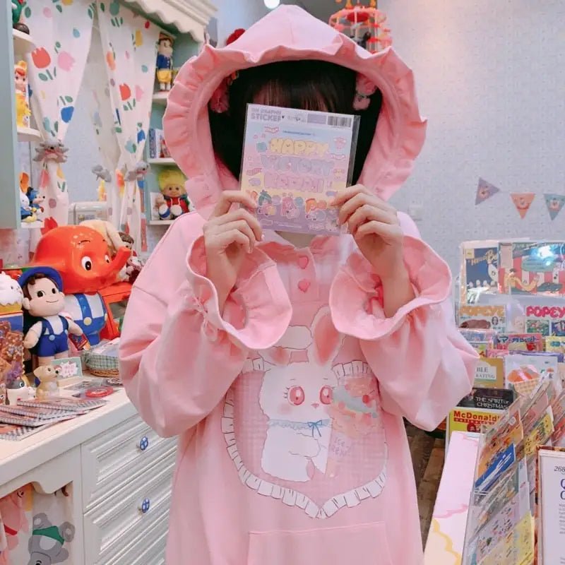 Kawaii Baby Bun Hoodie with Ice Cream Design for Little Ones - Cosparty