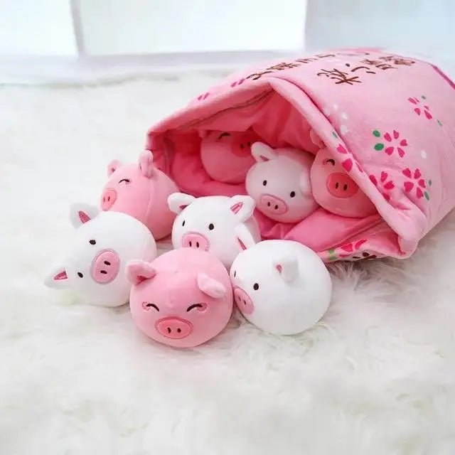 Kawaii Baby Piglet Stuffies Inside Plush Bag - Cosparty