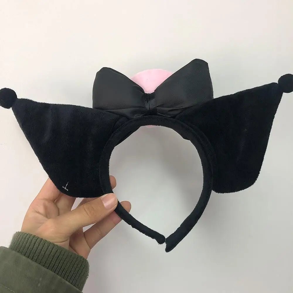 Kawaii Black and Pink Kuromi Bat Wing Headband for Halloween - Cosparty