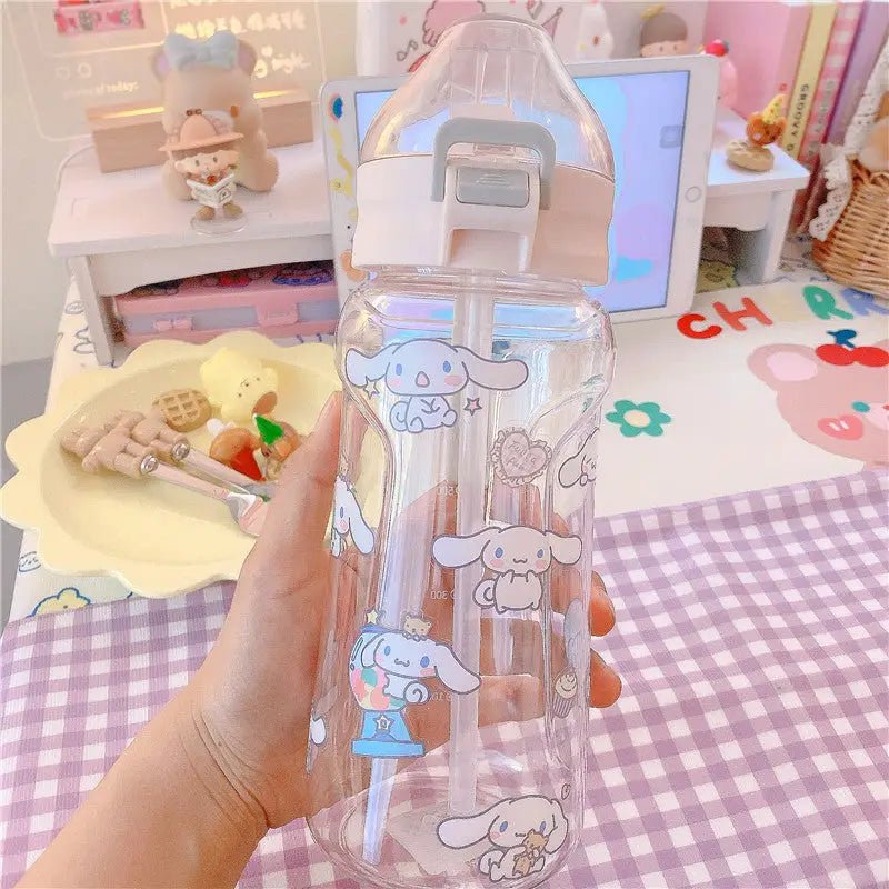 Kawaii BPA Free Plastic Water Bottle with Straw for Cospartys - Cosparty
