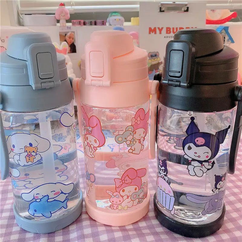 Kawaii BPA Free Plastic Water Bottle with Straw for Cospartys - Cosparty