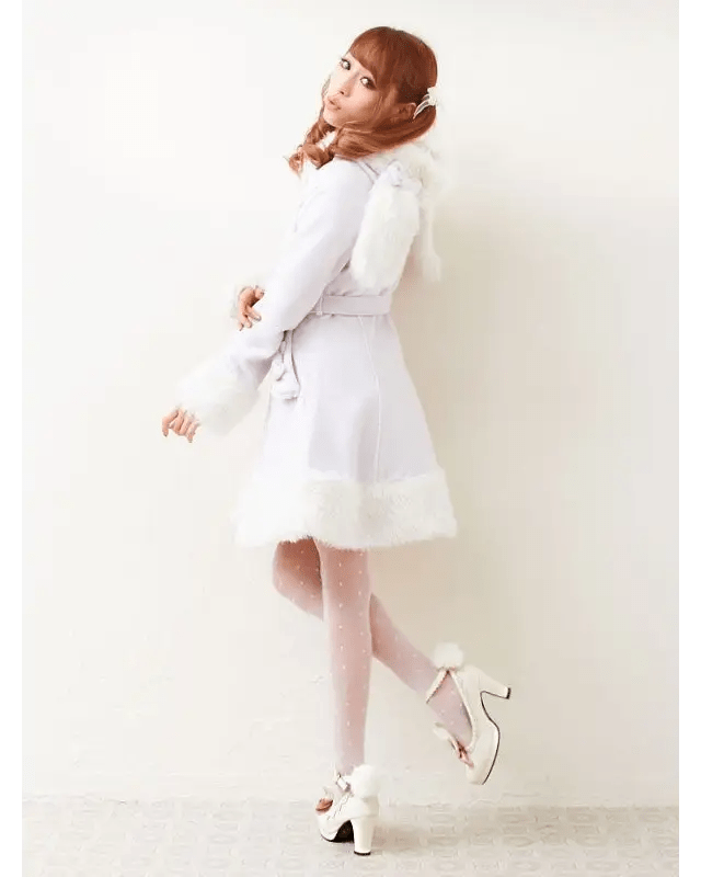 Kawaii Bunny Rabbit Ear High Heels with Removable Pom Poms - Cosparty