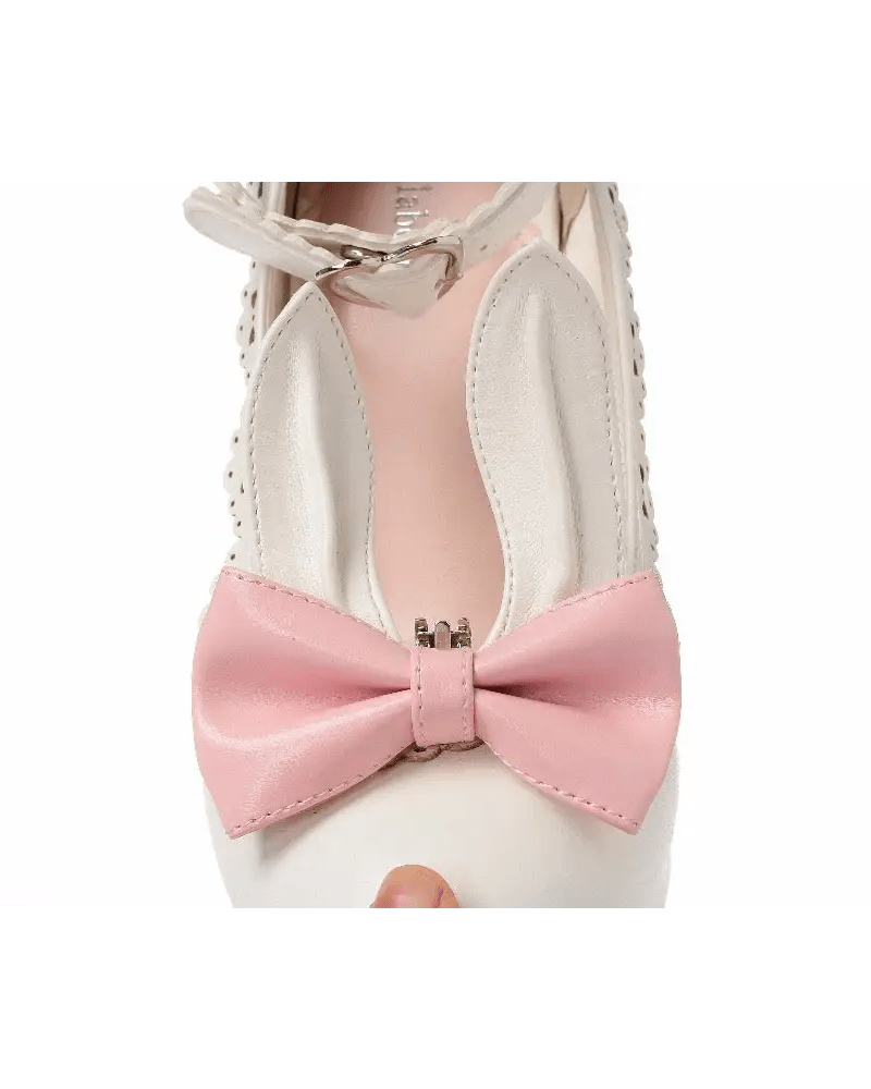 Kawaii Bunny Rabbit Ear High Heels with Removable Pom Poms - Cosparty