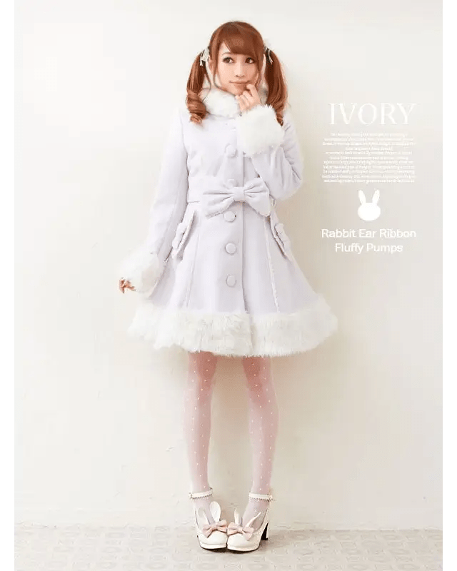 Kawaii Bunny Rabbit Ear High Heels with Removable Pom Poms - Cosparty