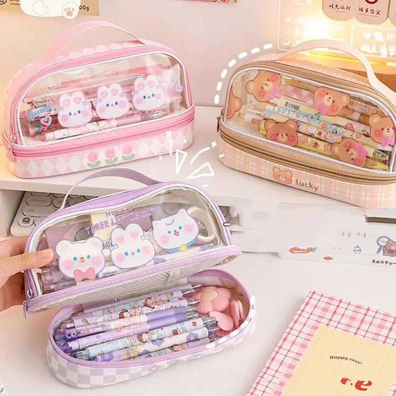 Kawaii Bunny Stationery and Makeup Bag for Cute Organization - Cosparty