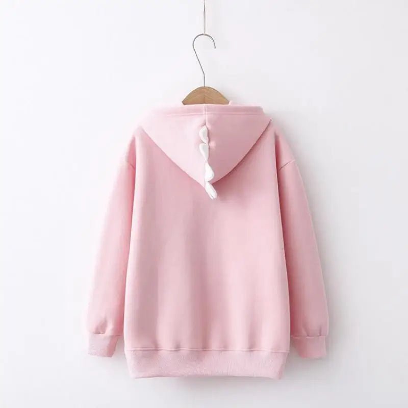 Kawaii Dinosaur Hoodie in Pastel Colors with Cute Japanese Writing - Cosparty