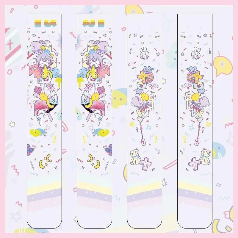 Kawaii Explosion Stockings with Vibrant Pastel Inspired Print - Cosparty