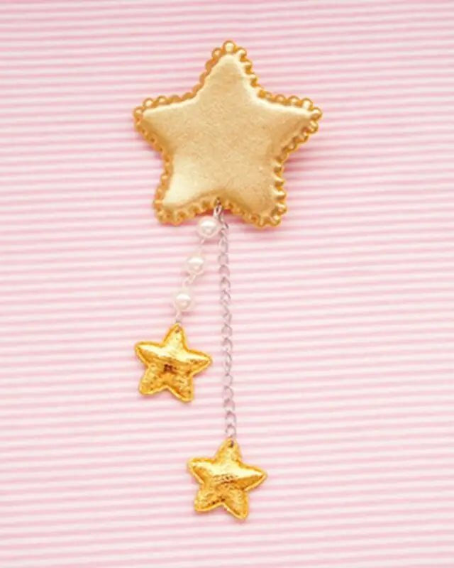 Kawaii Fairy - Kei Star Hair Clip with Charms and Pearls - Cosparty