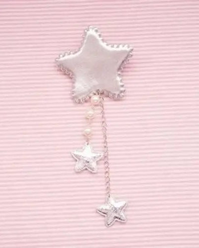 Kawaii Fairy - Kei Star Hair Clip with Charms and Pearls - Cosparty