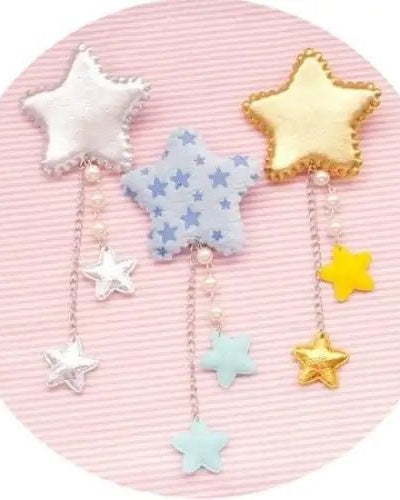 Kawaii Fairy - Kei Star Hair Clip with Charms and Pearls - Cosparty