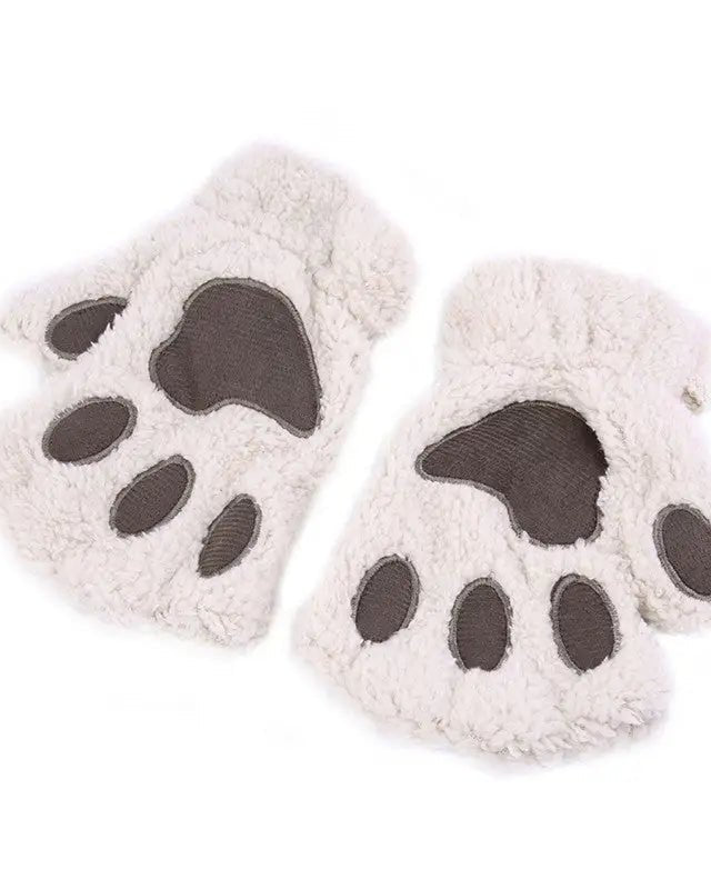 Kawaii Fingerless Neko Cat Paw Gloves for Cozy Comfort - Cosparty