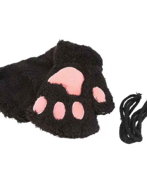 Kawaii Fingerless Neko Cat Paw Gloves for Cozy Comfort - Cosparty