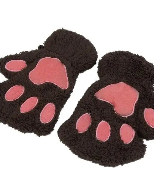 Kawaii Fingerless Neko Cat Paw Gloves for Cozy Comfort - Cosparty