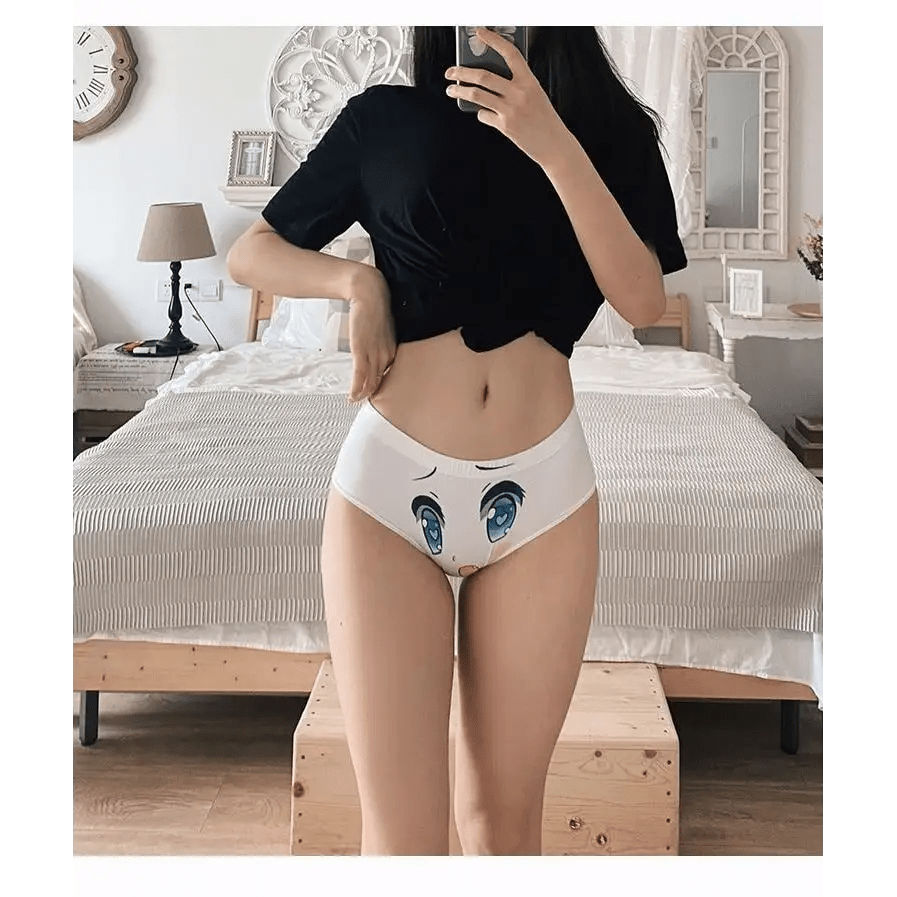Kawaii Floppy Neko Eared Anime Face Underwear - Cosparty