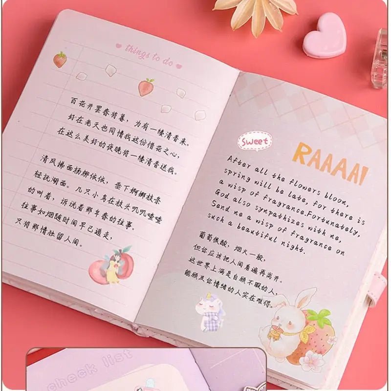Kawaii Food Inspired Journal with Vibrant Pastel Prints - Cosparty