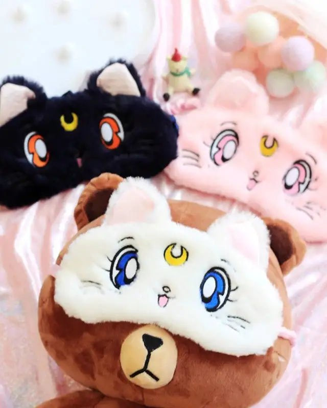 Kawaii Fuzzy Sleep Mask for Cozy Light Blocking Rest - Cosparty
